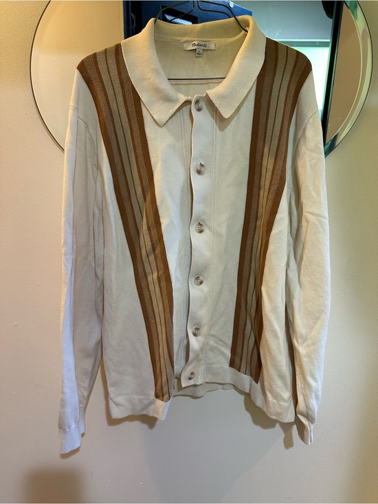 Madewell Other - Madewell Men’s Large Knit Button Front Cardigan Polo Sweater Striped